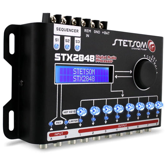 STETSOM STX2848 DIGITAL AUDIO EQUALIZER PROCESSOR CAR AUDIO